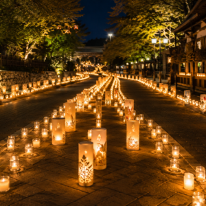 年に一夜だけ——5000本のろうそくが箕面の滝道を灯す理由